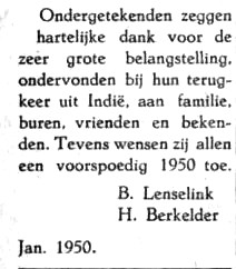 adv. jan. 1950 H. Berkelder 