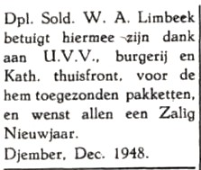 adv. dec. 1948 W.A. Limbeek 