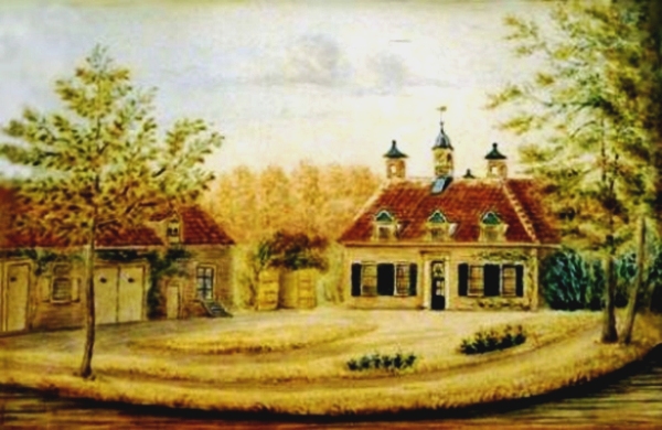 01  Het Averenck. Getekend ca. 1865 door J.A.L. Millies, huisarts te Hengelo. Schilderij fam. Wevers uit Langbroek. foto H.M. Somsen  