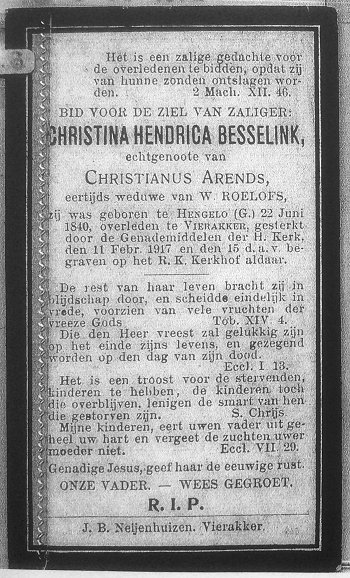 1917 Bidprentje C.H. Besselink