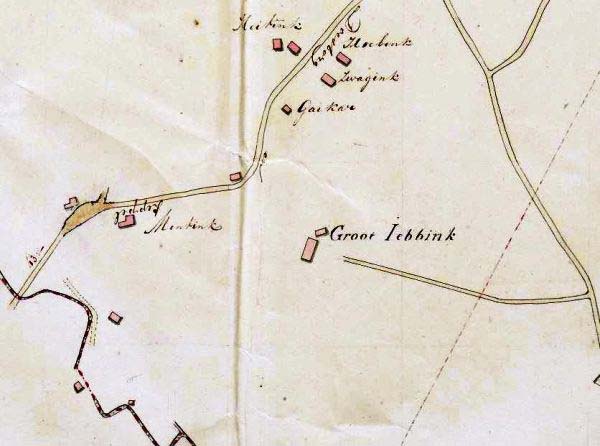 1915 Topografisch Militaire kaart Het oude Berkens is afgebroken Bron Tijdreis 
