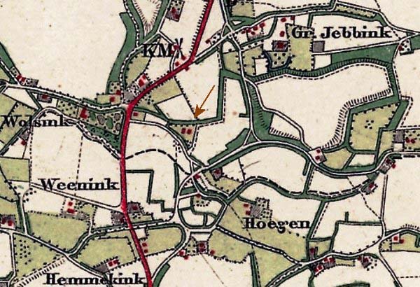 1915 Topografisch Militaire kaart Het oude Berkens is afgebroken Bron Tijdreis 