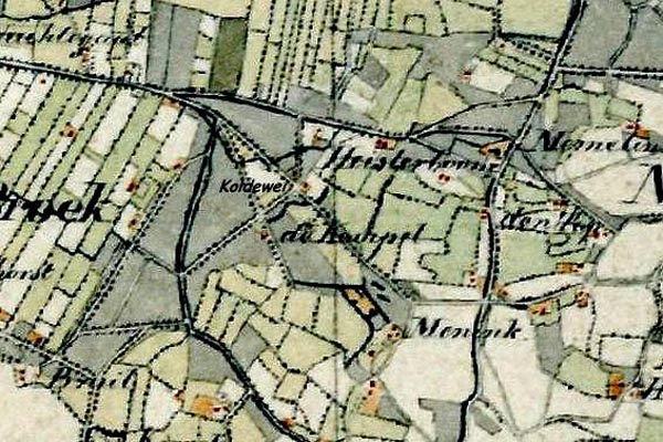 K4  1830  1850 Topografische Militaire kaart. De boerderijnaam zelf toegevoegd  Bron  WatWasWaar  