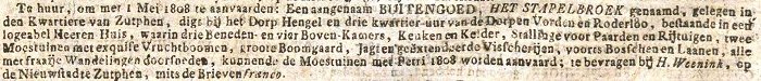 1808 Advertentie Haarlemsche Courant