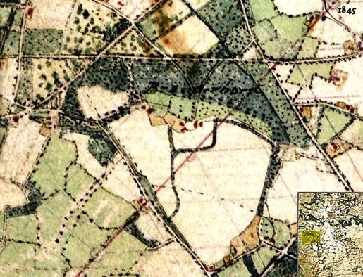 K05a  1845 Topografische  Militaire kaart. Bron. WatWasWaar.