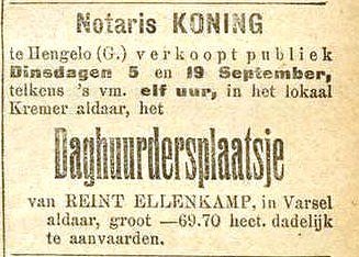 1911 08 25 ZC Reint Ellenkamp plaatsje