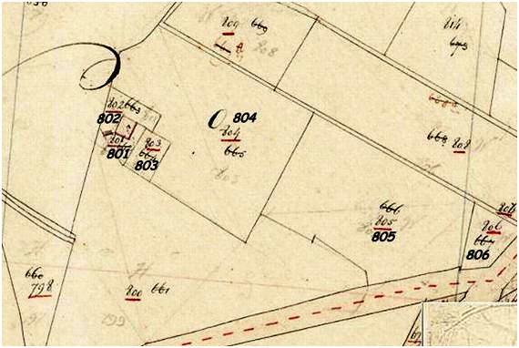 02 1822 Detail uit kadastrale kaart (L.C. Machen) bron. WatWasWaar. 