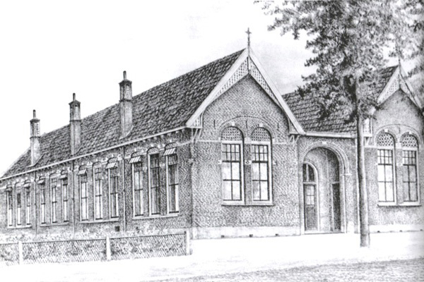 tekening St. Willibrordusschool door G. Nijhoff Foto M Geurtzen