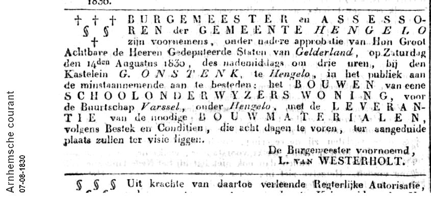 1830 woning schoolonderwijzer Varssel